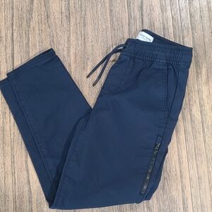 Navy Jogger Pants with Zipper Pocket